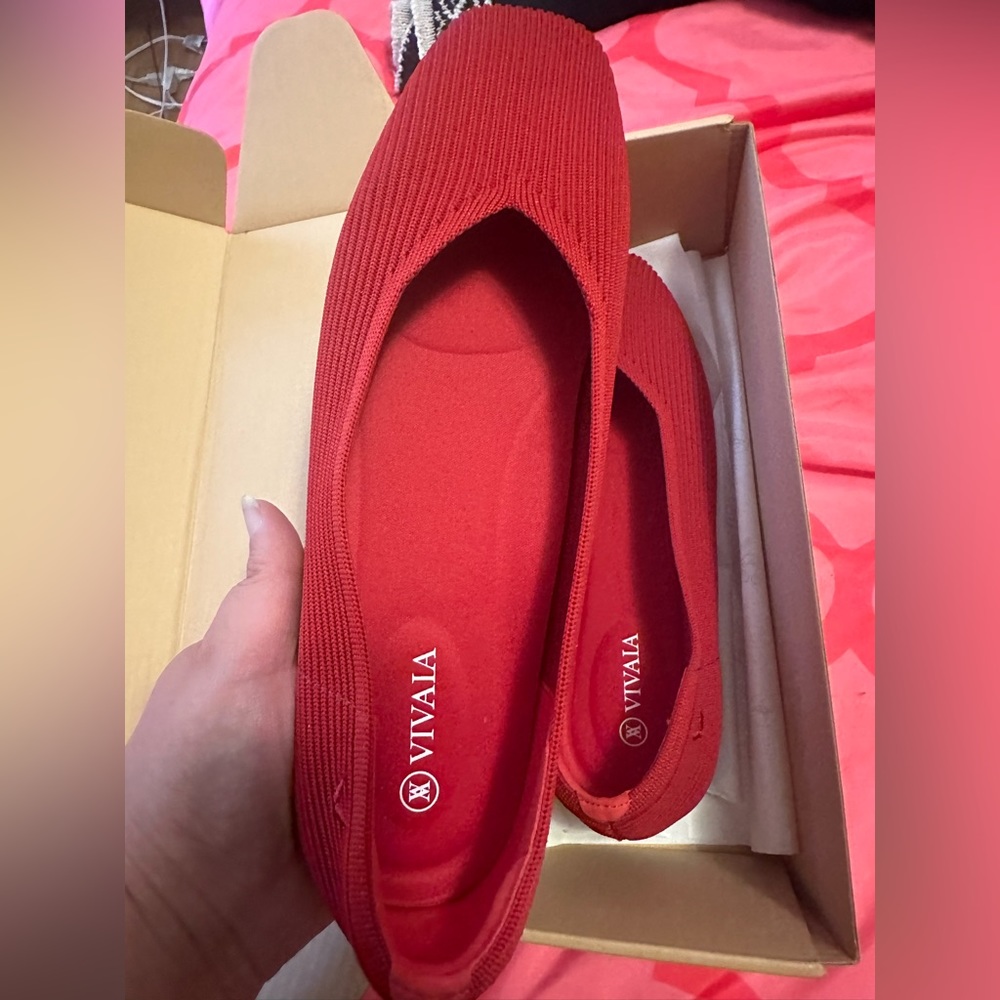Red washable flats! New!